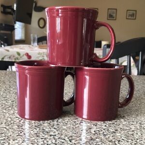 Cinnabar Fiestaware Java Mugs - set of 3